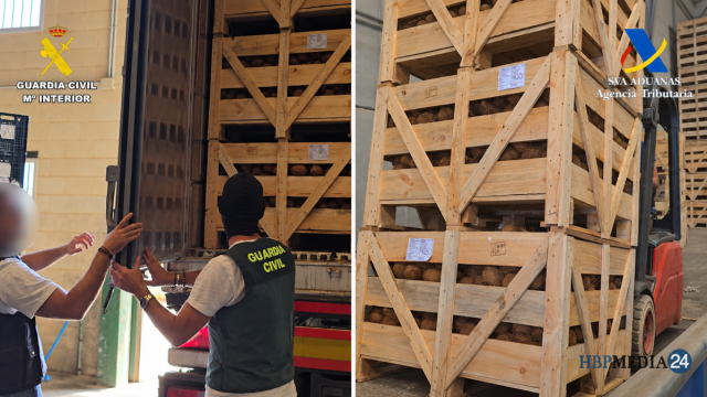 Meer dan 1,2 ton cocaïne verstopt tussen kokosnoten onderschept in Sevilla