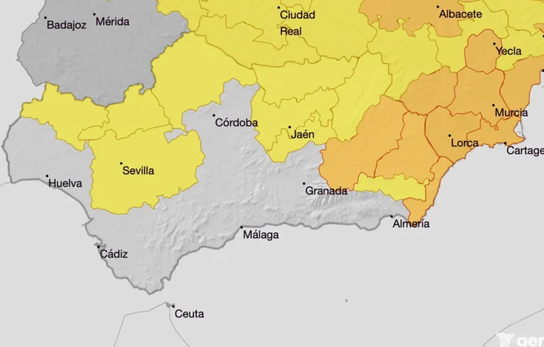 Andalusië activeert overstromingsplan in zes provincies vanwege zware regen en onweer