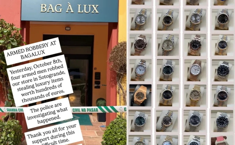 Gewapende overval op luxe boetiek in Sotogrande: buit ter waarde van honderdduizenden euro’s
