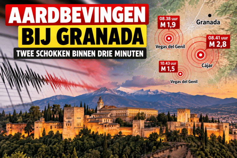 Opnieuw aardbevingen bij Granada: twee schokken binnen drie minuten gevoeld