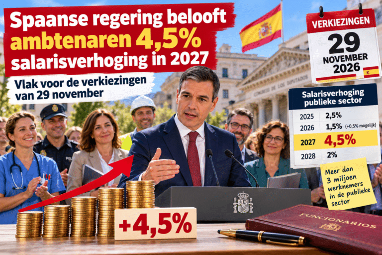 Spaanse regering belooft ambtenaren 4,5% salarisverhoging vlak voor verkiezingen